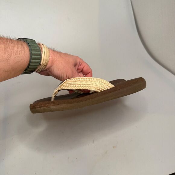 Skechers Cali Asana Women’s US Size 8 Yoga Foam Flip Flops Cream Brown Knit - Picture 16 of 16